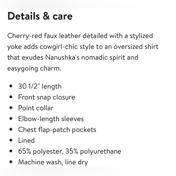 NWT | Nanushka Seymour Faux Leather Shirt - Picture 12 of 12